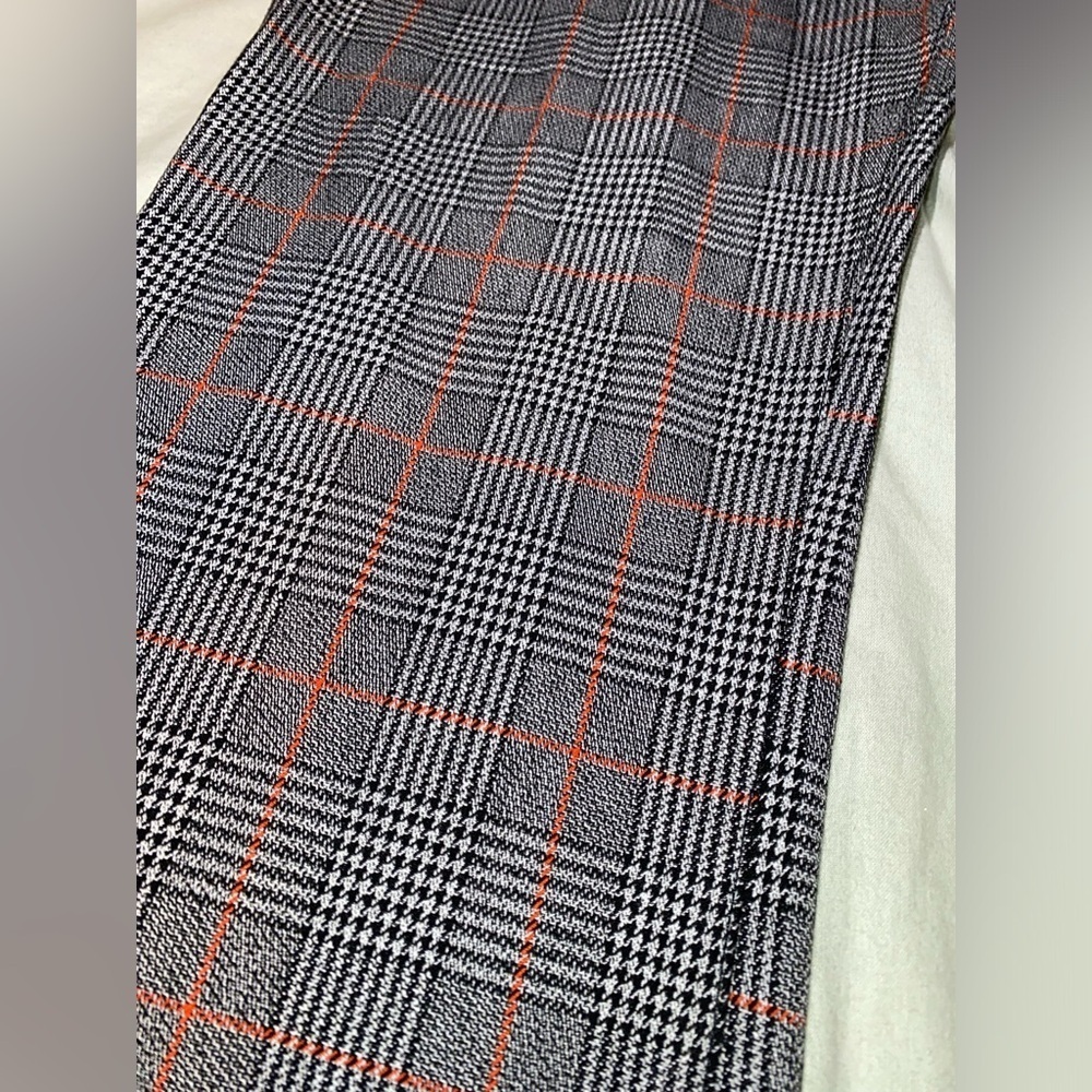 Free People Kick Flare Plaid Cropped High Rise Gray Trouser Pants Plaid Office - Picture 12 of 14